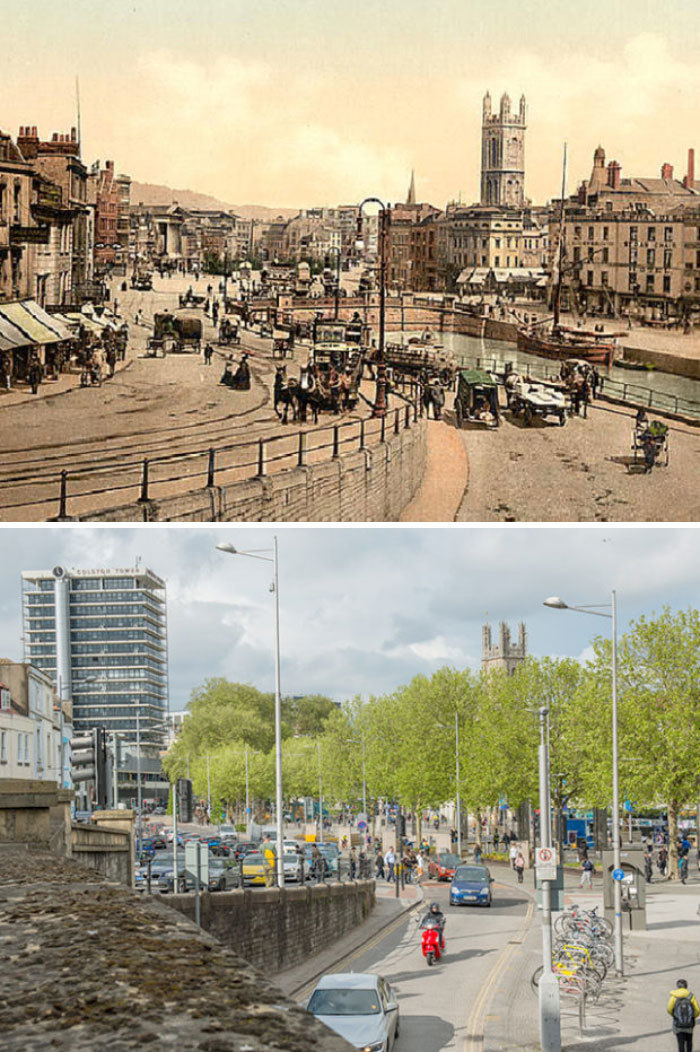 Англия тогда и сейчас: 7 фотосравнений, показывающих, как изменились города за 125 лет