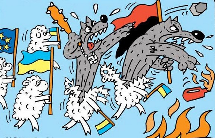  Западные карикатуры на евромайдан