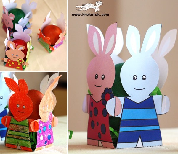 Manualidades de los niños divertidos de plantilla de papel para la Pascua