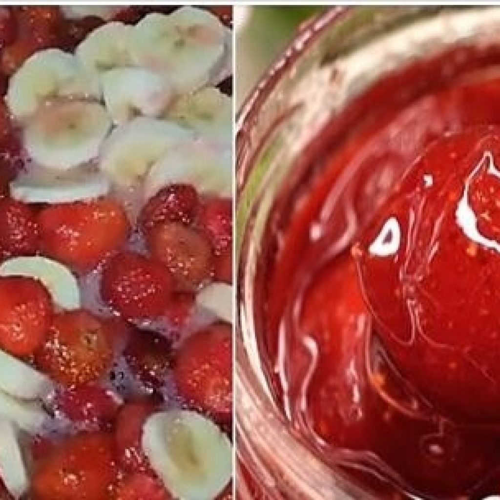 Вкусное клубнично-банановое варенье: ягода остается целой