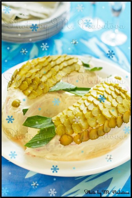 селёдка под шубой в виде рыбок (428x640, 69Kb)