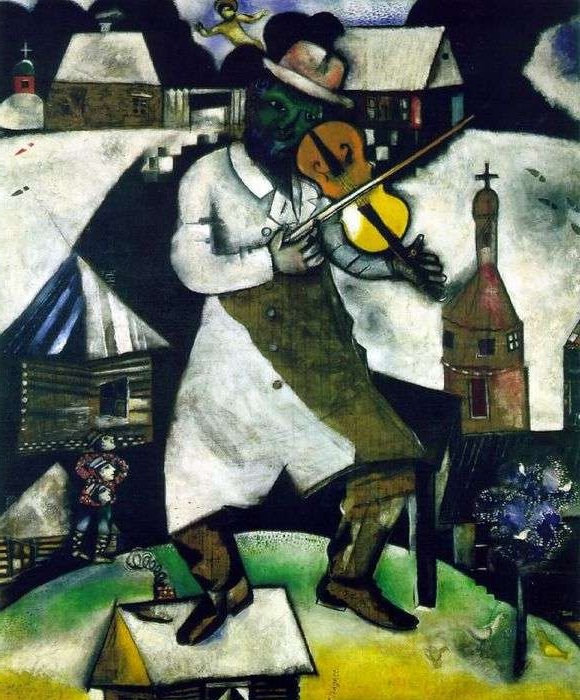 «Скрипач» (1912г.) Художник Марк Шагал. Почему Марк Шагал написал своего знаменитого «Скрипача» на скатерти: И почему скрипач