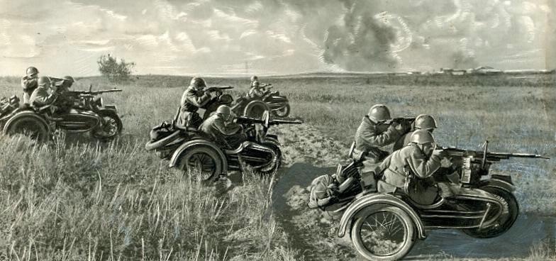 Как в РККА в 41-м году мотоциклистов на велосипедах ездить учили