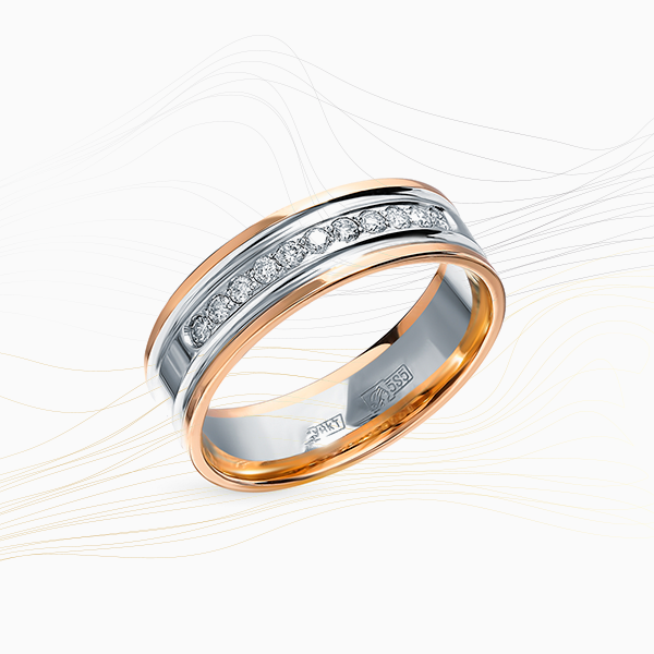 Кольцо «Топаз», розовое и белое золото, бриллианты