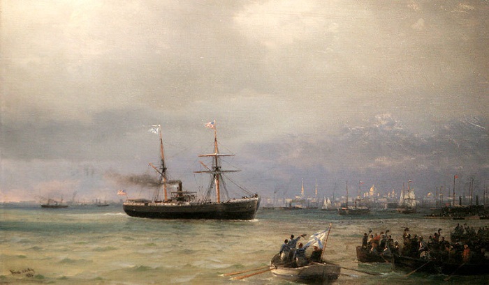 Корабль помощи. 1892г. Автор: И.К.Айвазовский. Почему две картины мариниста Айвазовского запрещены для показа в России и сегодня