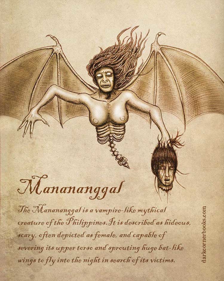 8. Мананангал (Manananggal) 8. Мананангал (Manananggal) жуть, иллюстрация, мифические существа, рисунок