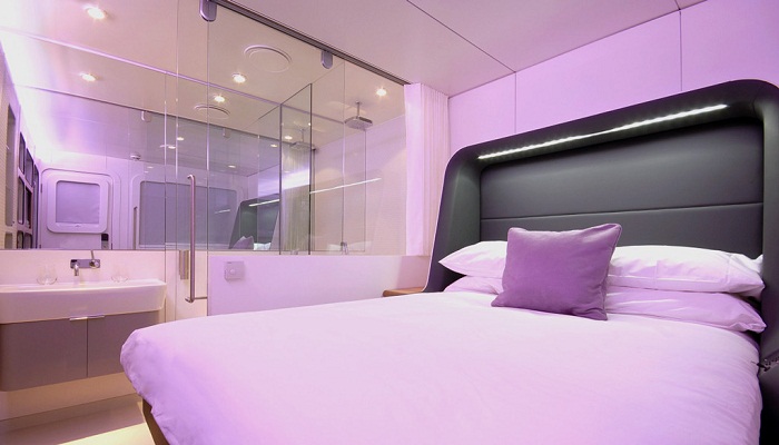Внутри капсулы модели Yotel. Внутри капсулы модели Yotel.