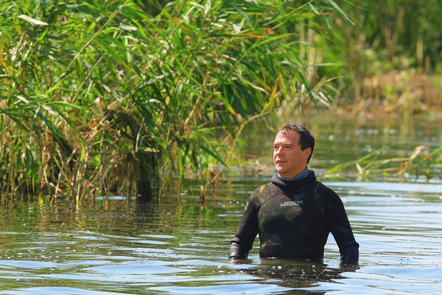 Дмитрий Медведев купается