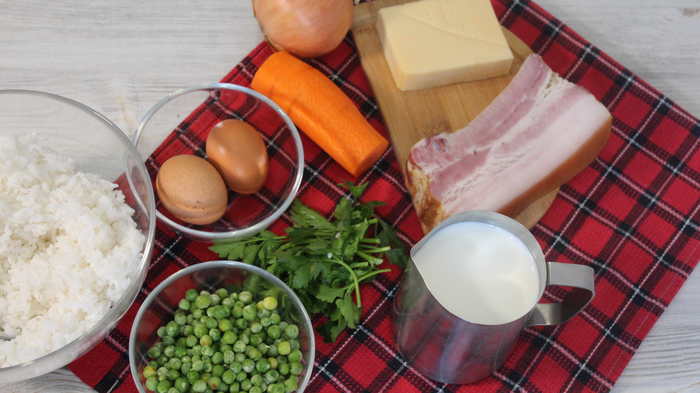 Рисовая запеканка с грудинкой и овощами Еда, Видео рецепт, Запеканка, Рис, Второе, Рисовая запеканка, Ужин, Длиннопост, Видео