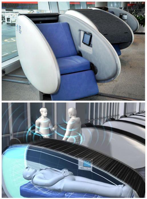 Внутри капсулы GoSleep Pod. Внутри капсулы GoSleep Pod.