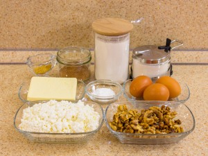 Шоколадно-творожный пирог с грецкими орехами. Ингредиенты
