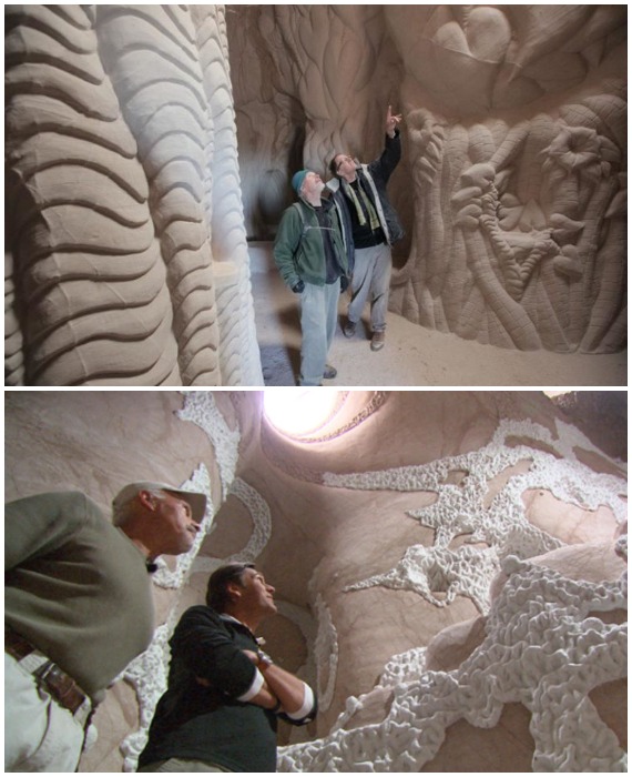 Ра Полетт вместе с кинорежиссером Джеффри Кароффом во время съемок документального фильма «Пещерный копатель», номинированного на «Оскар» (Нью-Мексико, США).