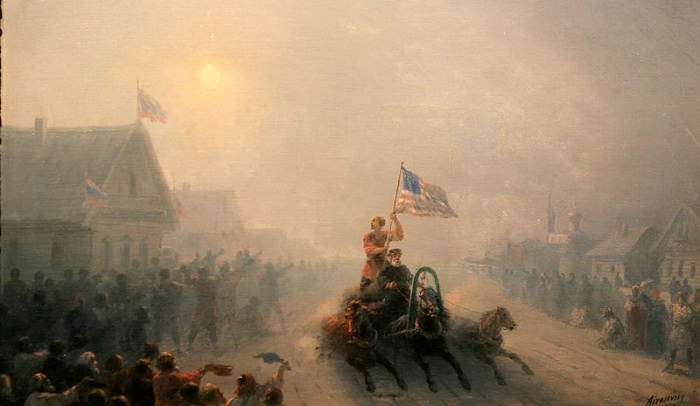 Раздача продовольствия. 1892 г. Автор: И.К.Айвазовский. Раздача продовольствия. 1892 г. Автор: И.К.Айвазовский.