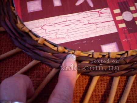 мк по плетению крышки для корзинки с картонным дном