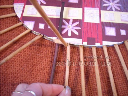 мк по плетению крышки для корзинки с картонным дном