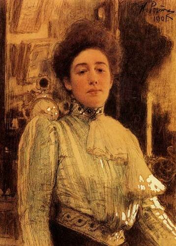 Александра Павловна Третьякова (Боткина), 1901 год. Портрет работы Ильи Репина.
