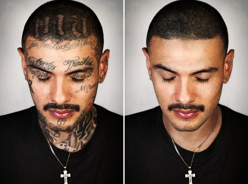 Ретушированные татуировки гангстеров: фотопроект Стива Бартона