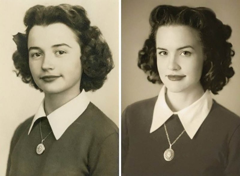 12. Бабушка и внучка 12. Бабушка и внучка дети, неожиданно, подборка, родители, семья, сравнение, тогда и сейчас, фото