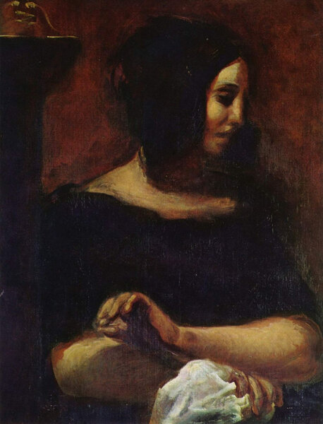 Эжен Делакруа. Портрет Жорж Санд. 1838
