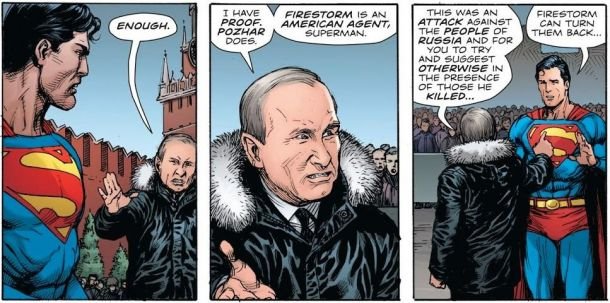 В новом комиксе Супермена с Бэтменом отправили уговаривать Путина В новом комиксе Супермена с Бэтменом отправили уговаривать Путина