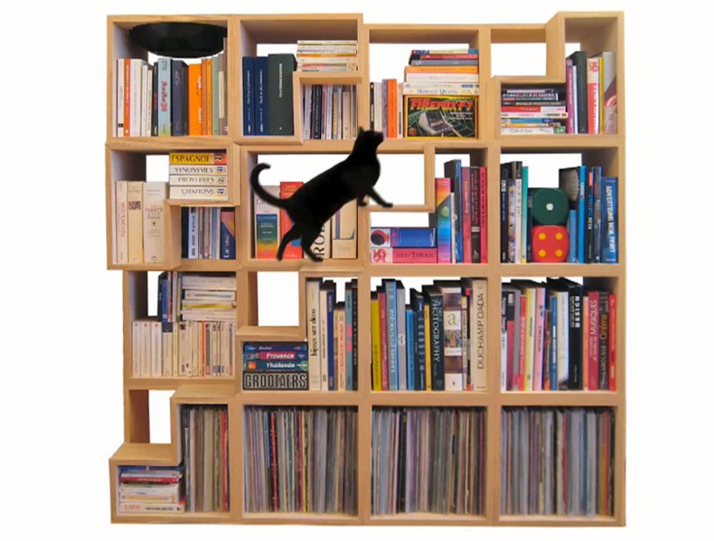 Вашей кошке это понравится. уникальный книжный стеллаж cat l.