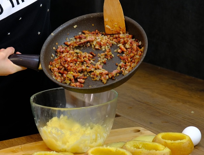 Фаршированный картофель, запеченный в духовке Картофель, Рецепт, Кулинария, Видео, Длиннопост