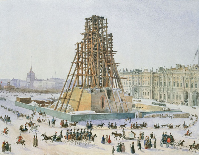 Григорий Гагарин. Александрийская колонна в лесах. 1832 Григорий Гагарин. Александрийская колонна в лесах. 1832