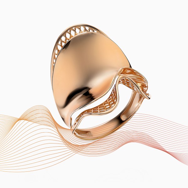 Кольцо «Топаз», розовое золото