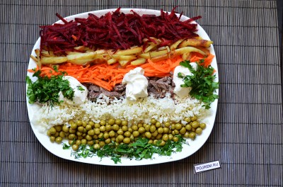 Салат радуга рецепт пошагово с мясом Салат радуга рецепт пошагово с мясом
