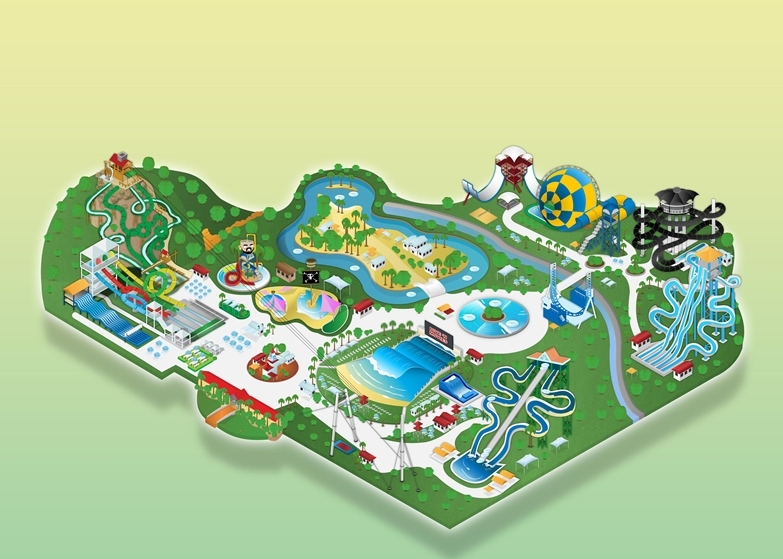 карта австралийского аквапарка Wet n` Wild Water World в Сиднее. Фото