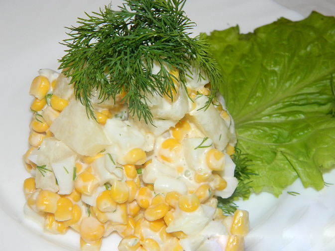 Салат и кальмаров и ананасов рецепт очень вкусный с Салат и кальмаров и ананасов рецепт очень вкусный с