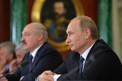 Заявления для прессы по итогам заседания ВЕЭС. С Президентом Белоруссии Александром Лукашенко.