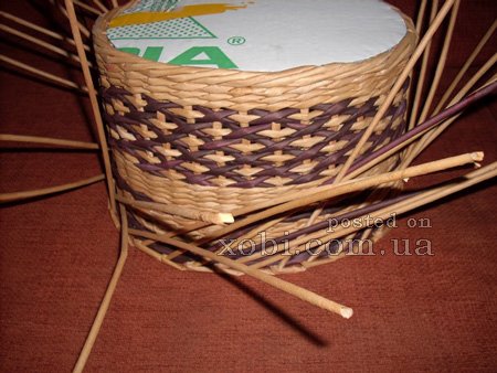 мк по плетению крышки для корзинки с картонным дном