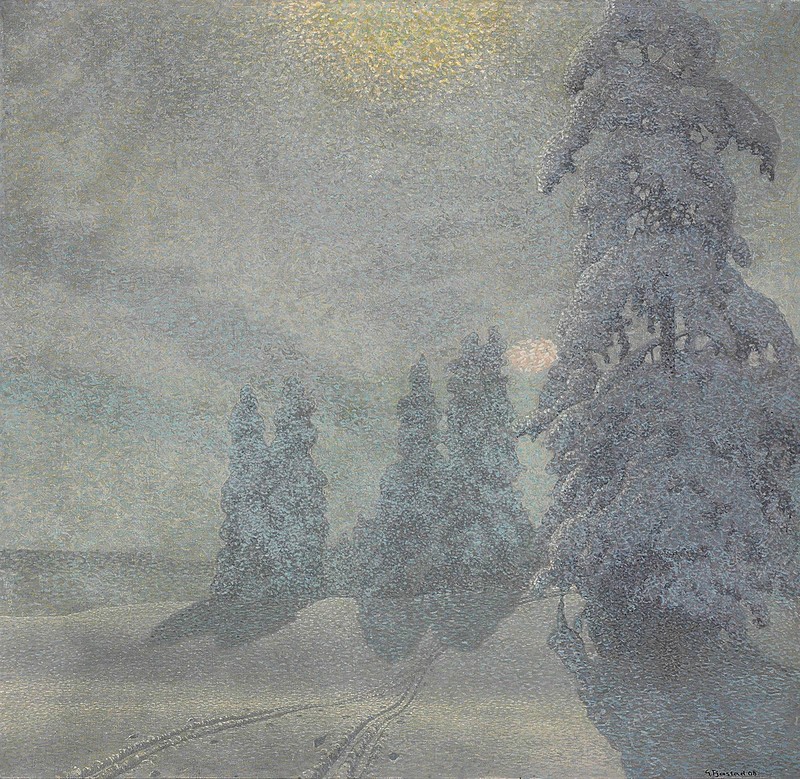 Gustaf Fjaestad. Зимний пейзаж. 1908.jpg