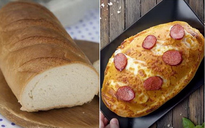 Пицца из батона - простое и необычайно вкусное блюдо. Пицца из батона - простое и необычайно вкусное блюдо.
