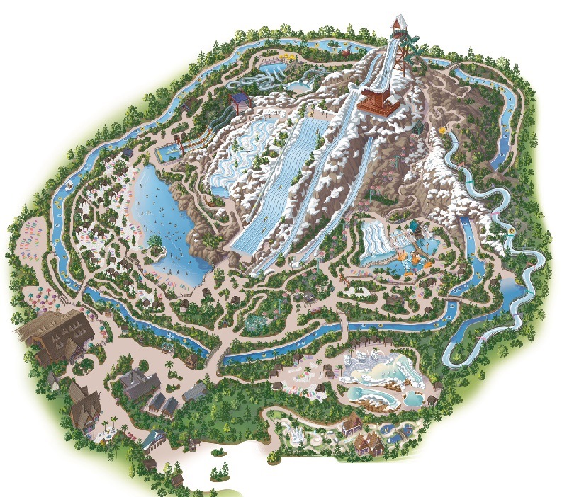 Необычный аквапарк Disney’s Blizzard Beach в стиле горнолыжного курорта. Фото