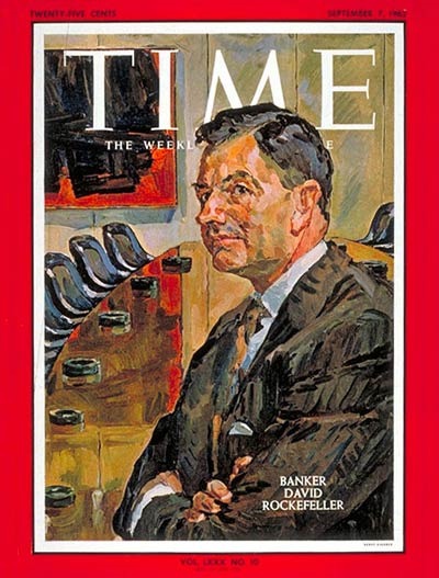 Дэвид Рокфеллер на обложке журнала Time в 1962 году Дэвид Рокфеллер на обложке журнала Time в 1962 году