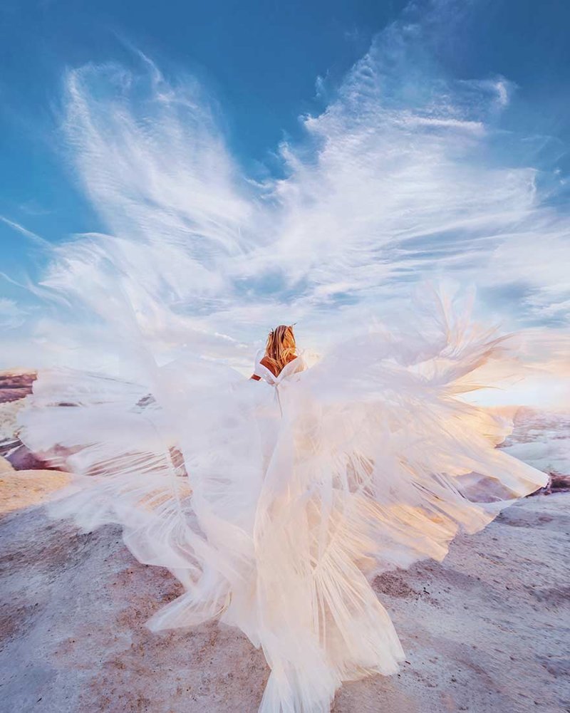 Фотограф Кристина Макеева и её работы по теме  девушек в красивых платьях на фоне великолепных пейзажей