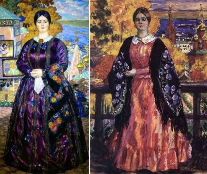 Б. Кустодиев. Купчихи, 1915 Б. Кустодиев. Купчихи, 1915