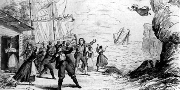 Последняя сцена из оперы Вагнера «Летучий Голландец» (1843)