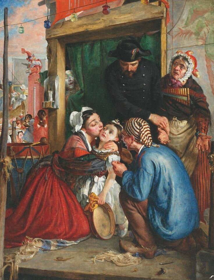 Филипп Гермоген Кальдерон «Французские крестьяне находят украденного ребенка», 1859 год