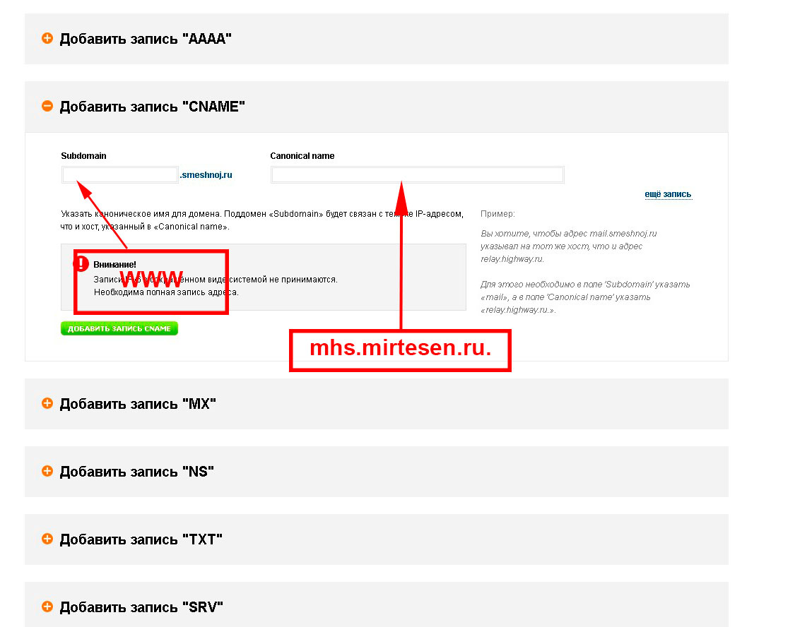 Настройка собственного доменного имени миртесен (mirtesen.ru) на сайте Reg.ru Настройка собственного доменного имени миртесен (mirtesen.ru) на сайте Reg.ru