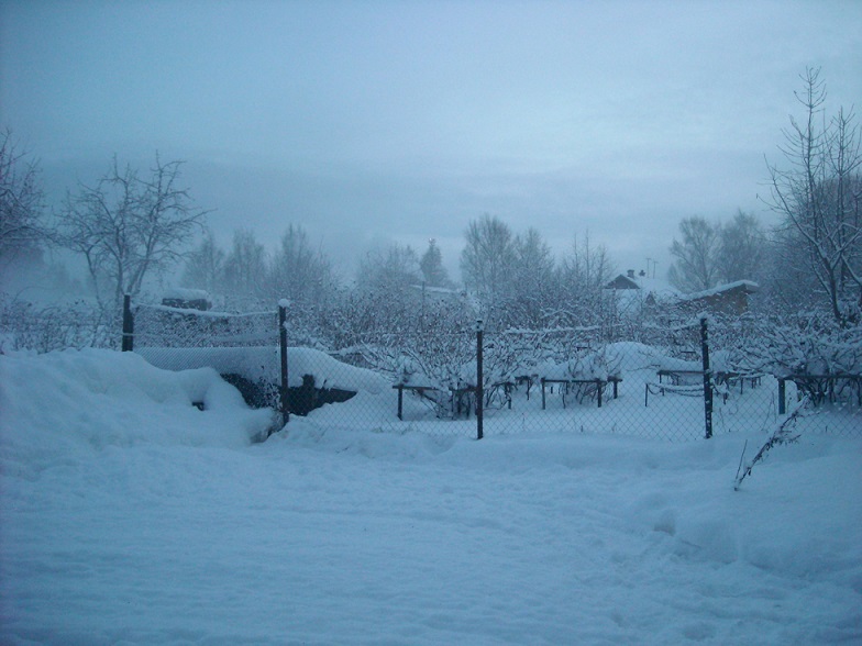 снег во дворе