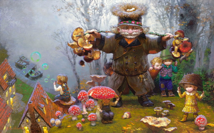 За грибами. Автор: Виктор Низовцев. За грибами. Автор: Виктор Низовцев.
