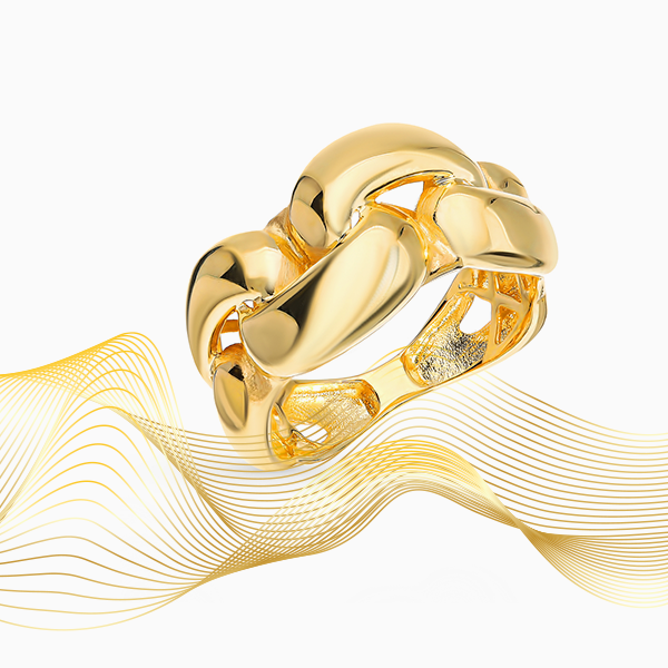 Кольцо SL, желтое золото 