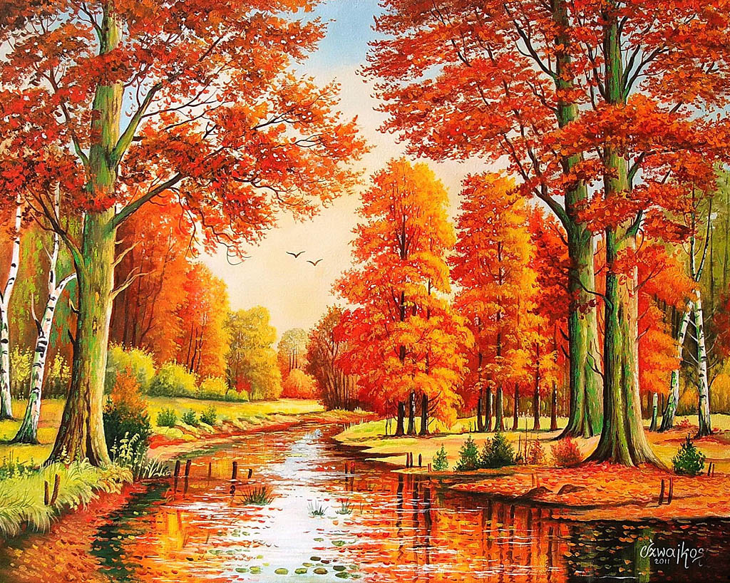 Осень польского художника Czeslaw Szwajkosz