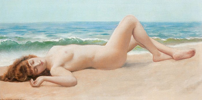 Nu Sur La Plage (Обнаженная на пляже). Дж. У. Годвард, 1922 год. | Фото: kulturologia.ru. Nu Sur La Plage (Обнаженная на пляже). Дж. У. Годвард, 1922 год. | Фото: kulturologia.ru.