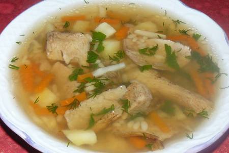 Фото к рецепту: Рисовый суп с грибами