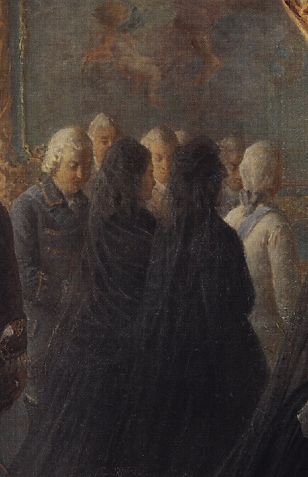«Екатерина II у гроба императрицы Елизаветы».Фрагмент. Автор: Николай Ге «Екатерина II у гроба императрицы Елизаветы».Фрагмент. Автор: Николай Ге