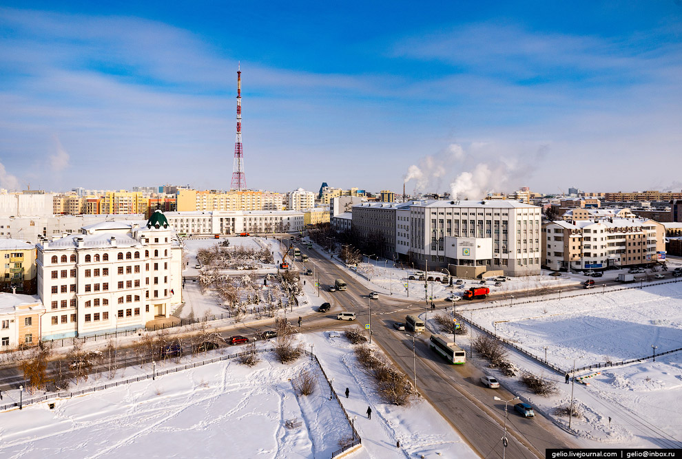 Один из самых «холодных» городов Земли с высоты